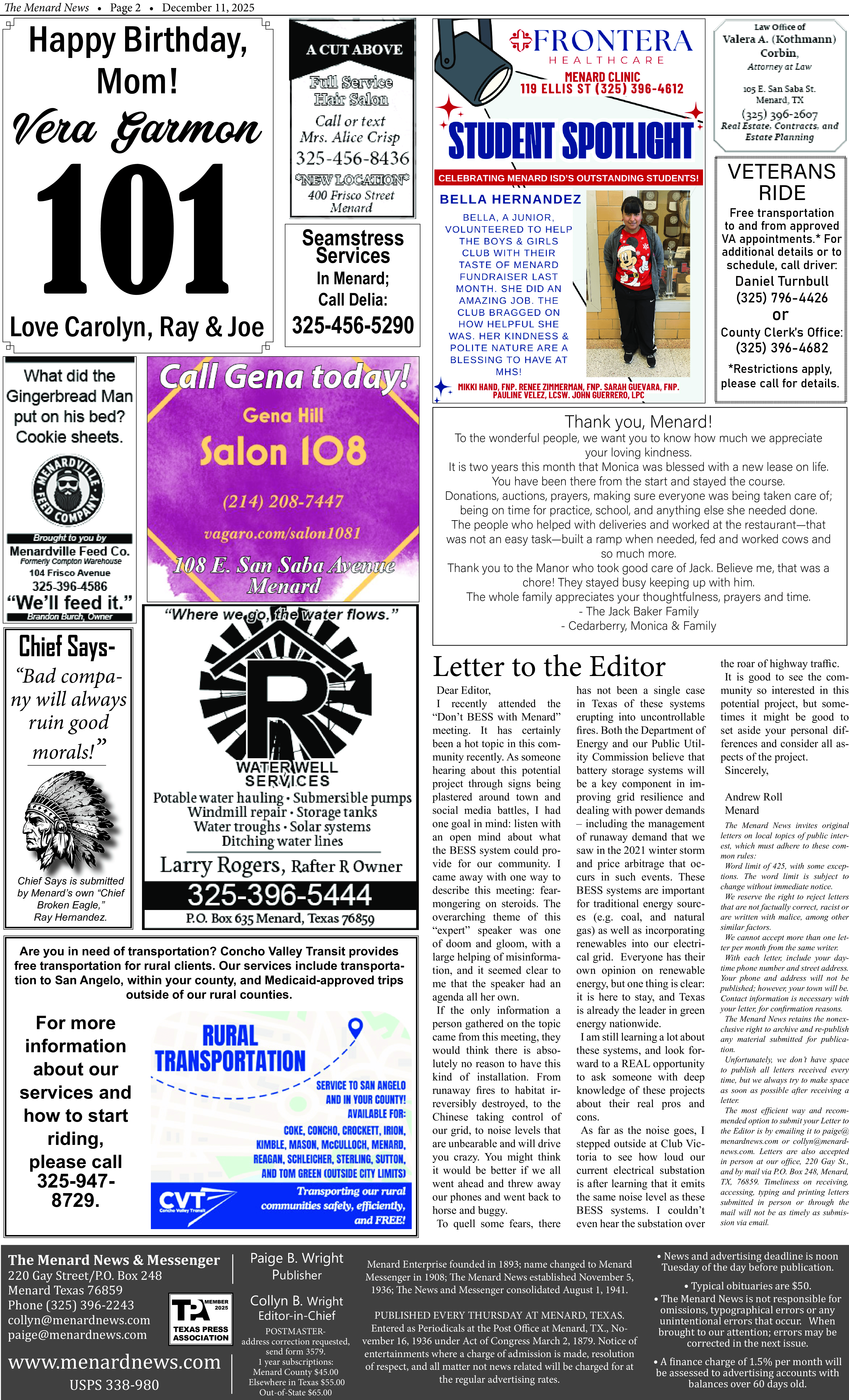 BESS info roundup | The Menard News and Messenger